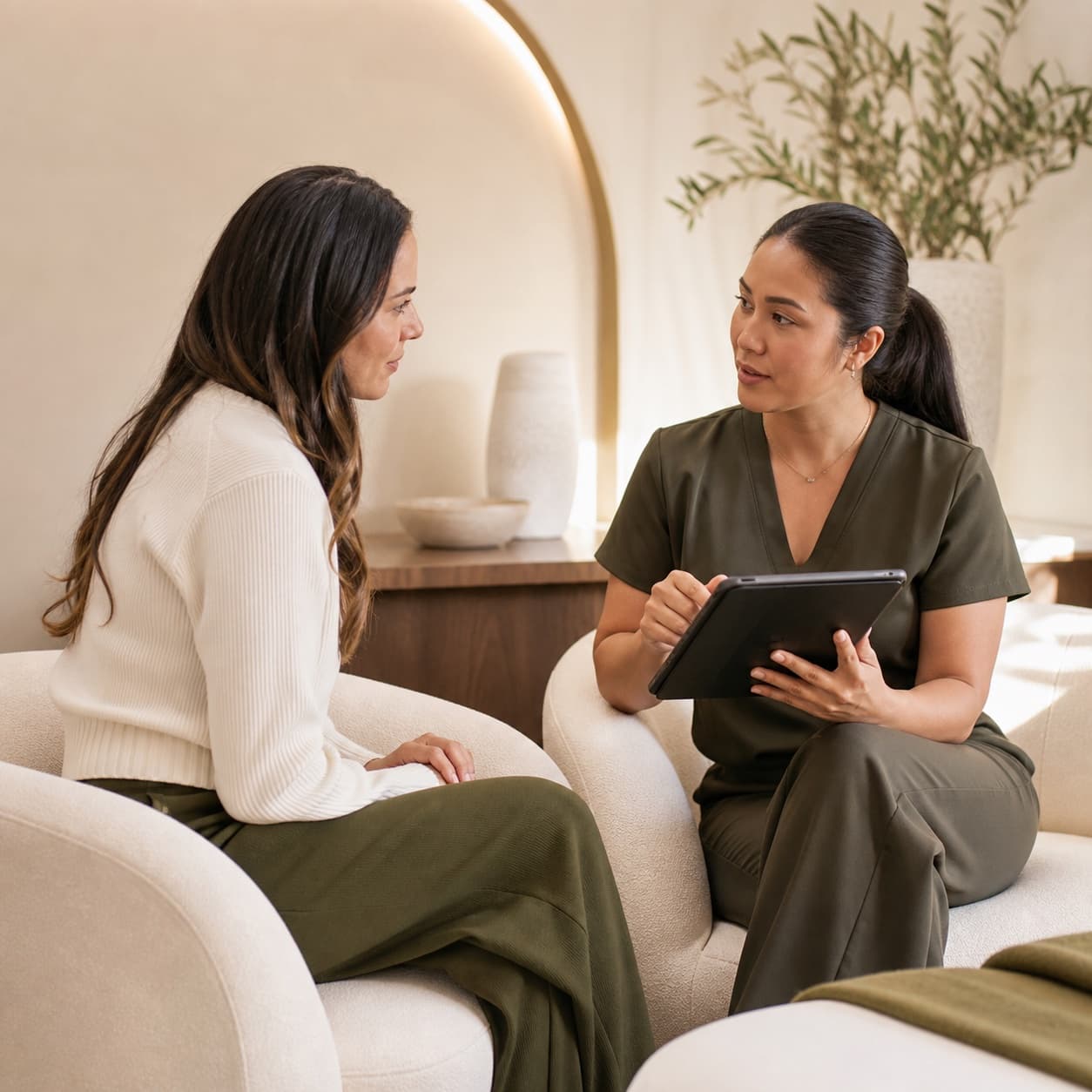A fictional aesthetic clinic consultation